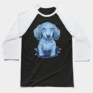 dachshund puppy watercolours painting motive basset hound rough hair Baseball T-Shirt